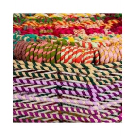 Sgabello Alexandra House Living Rosso Corda Ferro 45 x 30 x 30 cm