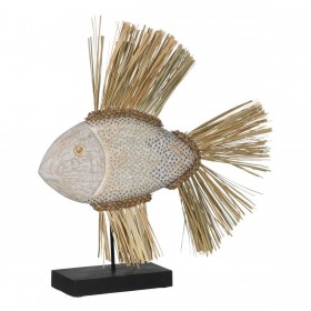 Statua Decorativa Bianco Marrone Naturale Pesce 57 x 12 x 60 cm