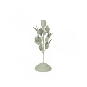 Portacandele Verde Chiaro Ferro 8 x 8 x 26 cm