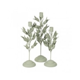 Portacandele Verde Chiaro Ferro 8 x 8 x 26 cm