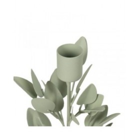 Portacandele Verde Chiaro Ferro 8 x 8 x 26 cm