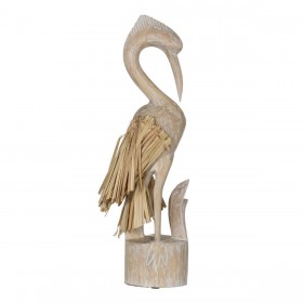Statua Decorativa Bianco Naturale Airone 20 x 10 x 62 cm
