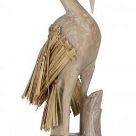 Statua Decorativa Bianco Naturale Airone 20 x 10 x 62 cm