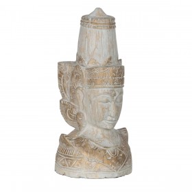 Statua Decorativa Bianco Naturale Indiano 20 x 20 x 40 cm