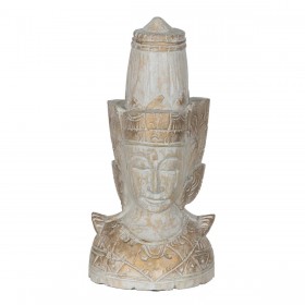 Statua Decorativa Bianco Naturale Indiano 20 x 20 x 40 cm