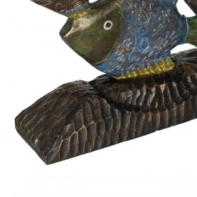 Statua Decorativa Azzurro Marrone Verde Pesci 60 x 11,5 x 52 cm