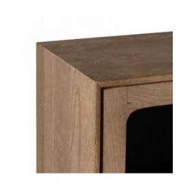 Armadio BURNIE Nero Naturale Cristallo Legno di mango 107 x 40,5 x 142 cm