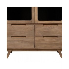 Armadio BURNIE Nero Naturale Cristallo Legno di mango 107 x 40,5 x 142 cm