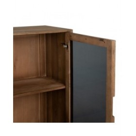 Armadio BURNIE Nero Naturale Cristallo Legno di mango 107 x 40,5 x 142 cm