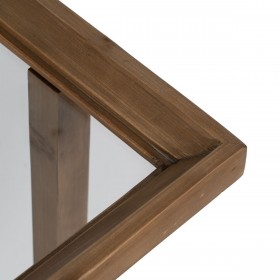 Tavolo aggiuntivo Naturale Vetro Temperato Legno di abete 50 x 38 x 60 cm