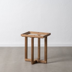 Tavolo aggiuntivo Naturale Vetro Temperato Legno di abete 50 x 38 x 60 cm