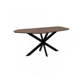 Tavolo da Pranzo Nero Naturale Ferro 178 x 80 x 77 cm