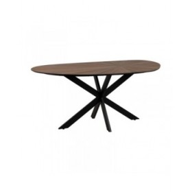 Tavolo da Pranzo Nero Naturale Ferro 178 x 80 x 77 cm