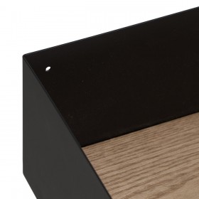 Scaffale Marrone Nero Legno Ferro 60 x 12 x 15 cm