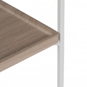 Console Bianco Naturale Cristallo Ferro Legno MDF 120 x 30 x 75 cm