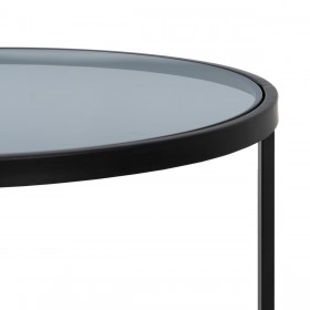 Tavolo aggiuntivo Nero Naturale Cristallo Ferro 45 x 45 x 50 cm