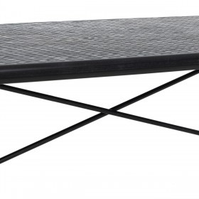 Tavolino da Caffè OSLO Nero Naturale Ferro Legno MDF 109,5 x 60 x 40,5 cm