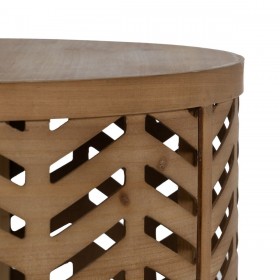 Tavolino Aggiuntivo Naturale Ferro Legno di abete Legno MDF 39 x 39 x 51,5 cm
