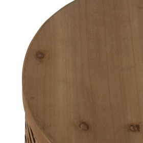 Tavolino Aggiuntivo Naturale Ferro Legno di abete Legno MDF 39 x 39 x 51,5 cm