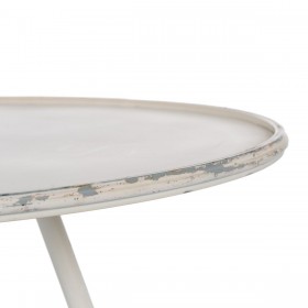 Tavolino Aggiuntivo Crema Ferro 80 x 80 x 75 cm