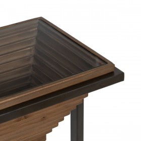 Console Nero Naturale Ferro Vetro Temperato Legno di abete 134 x 32 x 83 cm