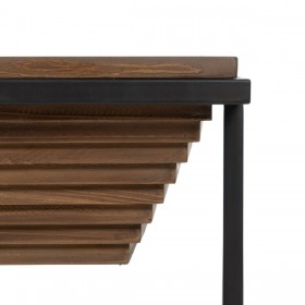Tavolino da Caffè Nero Naturale Ferro Legno di abete 120 x 60 x 43,5 cm