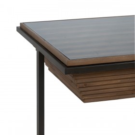 Tavolino da Caffè Nero Naturale Ferro Legno di abete 120 x 60 x 43,5 cm