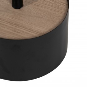Tavolino da Caffè Nero Naturale Ferro Legno MDF 50 x 50 x 45 cm