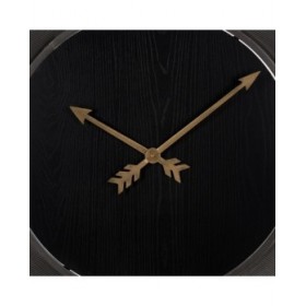 Orologio da Parete Nero Dorato Ferro Legno MDF 80 x 2,5 x 80 cm