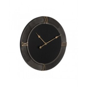 Orologio da Parete Nero Dorato Ferro Legno MDF 61 x 2,5 x 61 cm