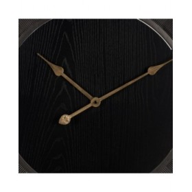 Orologio da Parete Nero Dorato Ferro Legno MDF 61 x 2,5 x 61 cm