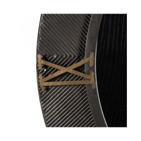 Orologio da Parete Nero Dorato Ferro Legno MDF 61 x 2,5 x 61 cm