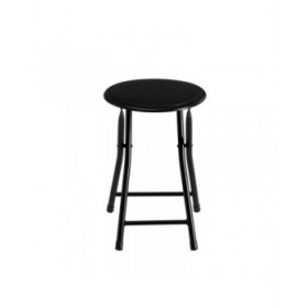 Sgabello Nero Poliuretano PVC Ferro 30 x 30 x 45 cm