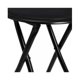 Sgabello Nero Poliuretano PVC Ferro 30 x 30 x 45 cm