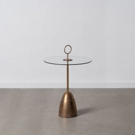 Tavolo aggiuntivo Dorato Cristallo Ferro 50 x 50 x 75,5 cm