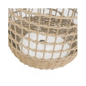 Vaso Naturale Vetro Rattan 23 x 23 x 40 cm