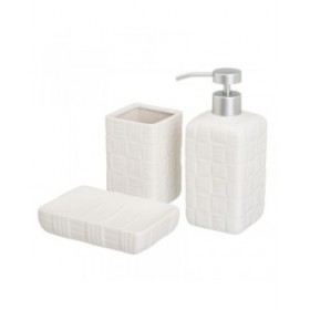 Set da Bagno Bianco Ceramica 14 x 10 x 20 cm