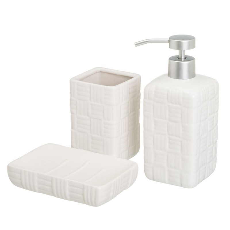 Set da Bagno Bianco Ceramica 14 x 10 x 20 cm