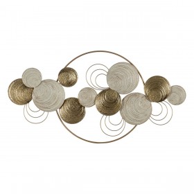 Decorazione da Parete Bianco Dorato Ferro 132,1 x 5,1 x 69,2 cm