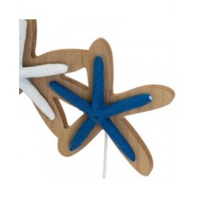 Appendiabiti da parete Azzurro Bianco Naturale Metallo Ferro Legno MDF 30 x 5 x 19 cm