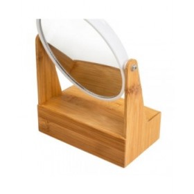 Specchio Ingranditore Bianco Naturale Bambù Cristallo polistirene 17 x 10 x 25 cm