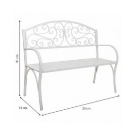 Panca Alexandra House Living Bianco Ferro 53 x 91 x 153 cm