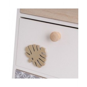 Scatola-Portagioie LEAVES Bianco Grigio Naturale Legno MDF 17 x 11 x 31 cm