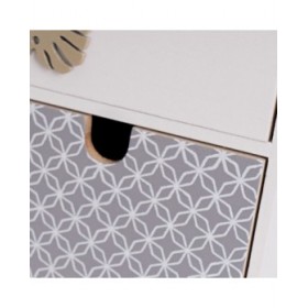 Scatola-Portagioie LEAVES Bianco Grigio Naturale Legno MDF 17 x 11 x 31 cm