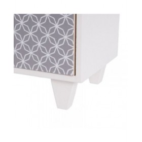 Scatola-Portagioie LEAVES Bianco Grigio Naturale Legno MDF 17 x 11 x 31 cm