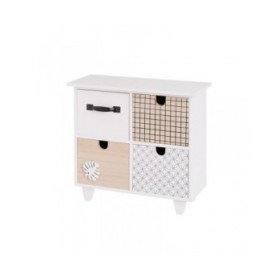 Scatola-Portagioie LEAVES Bianco Grigio Naturale Legno MDF 26 x 11 x 24 cm