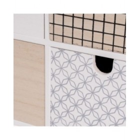 Scatola-Portagioie LEAVES Bianco Grigio Naturale Legno MDF 26 x 11 x 24 cm
