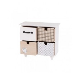 Scatola-Portagioie LEAVES Bianco Grigio Naturale Legno MDF 26 x 11 x 24 cm