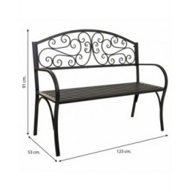Panca Alexandra House Living Nero Ferro 53 x 91 x 153 cm