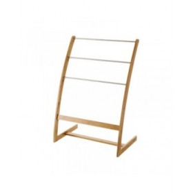 Portasciugamani da Terra Naturale Bambù Acciaio inossidabile 57 x 35 x 81 cm